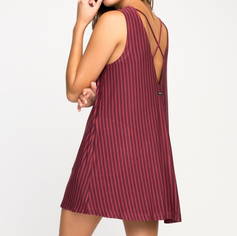 RVCA Temped Striped Knit Swing Dress